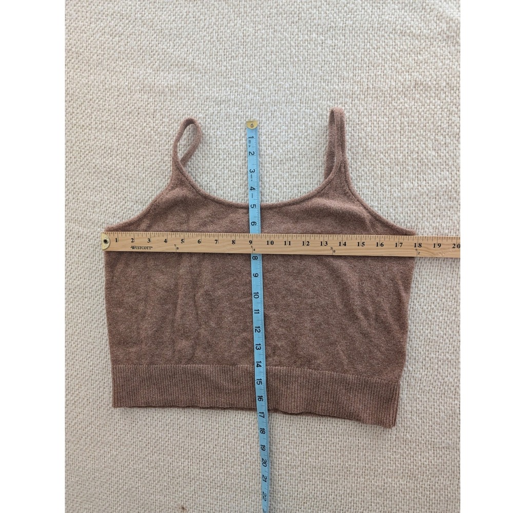 Old Navy Womens L Brown Knit Cropped Cami Tank Top Layering Neutral Scoop Neck - Picture 4 of 5